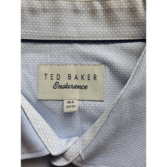 Ted Baker Endurance Men's Blue White Long Sleeve Flip Cuff Shirt, 16.5 32/33 - Picture 4 of 7